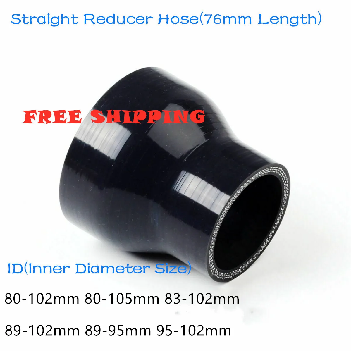 3-ply OR 4-ply Straight Reducer Hose General Silicone Coolant Intercooler Pipe Tube Hose 80mm 83mm 89mm 95mm 102mm 105mm