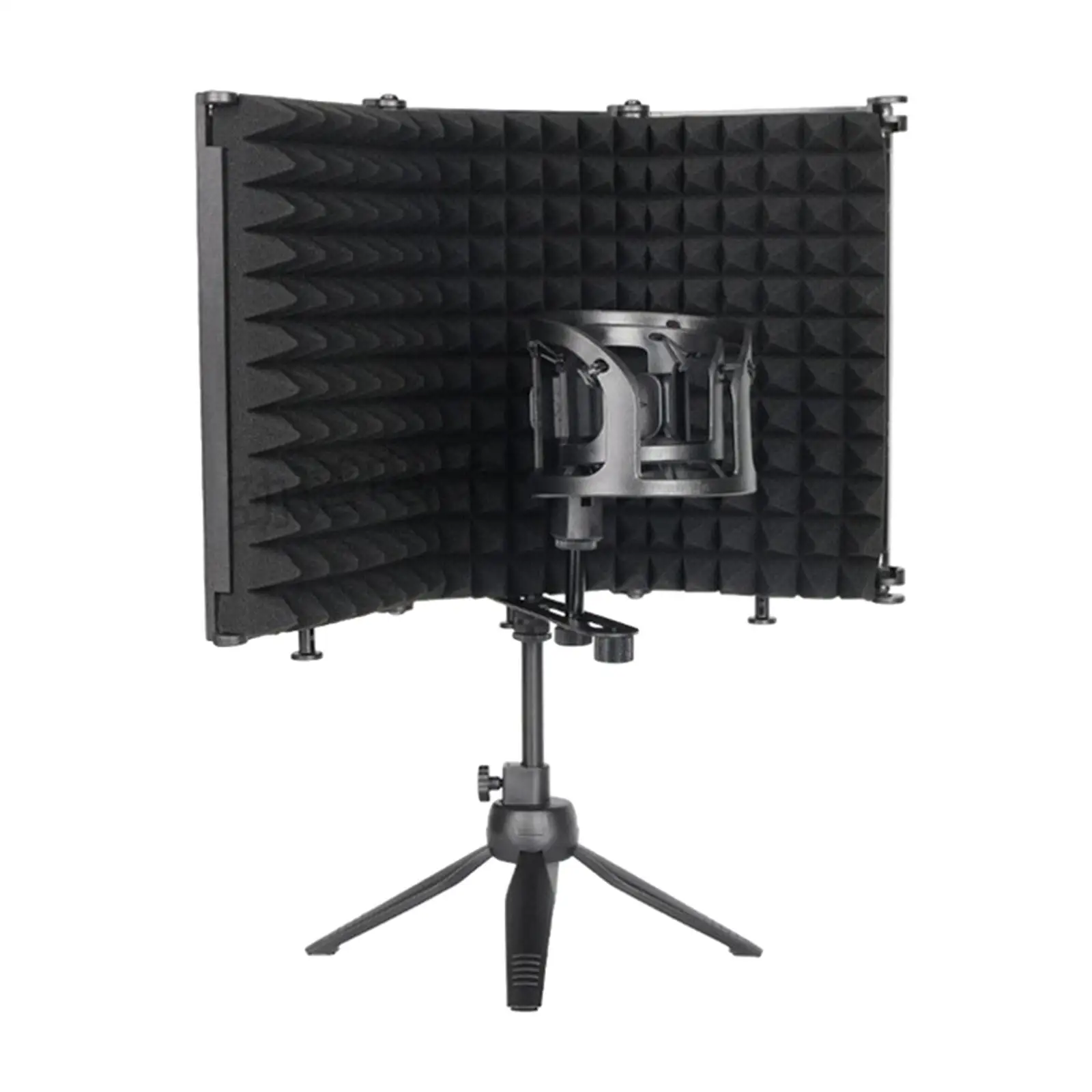 

Professional Mic Isolation Shield with Shock Mount Studio Recording Shockproof Stand Microphone Isolation Shield for Broadcast