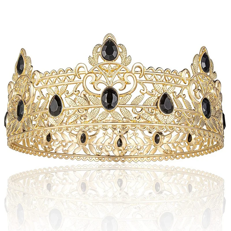 

Корона для мужчин, корона на день рождения для мальчиков, винтажная Королевская корона с черной кожей,