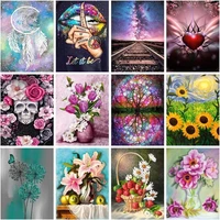 gatyztory diy paints by numbers landscape 60x75cm pictures oil painting by numbers set gift flowers coloring by numbers on canva