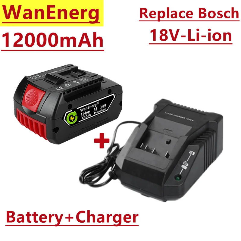 

Batería de iones de litio, 18v, 12000 Mah, sustitución de herramientas eléctricas, Bosch, bat609, bat610, bat618, bat619