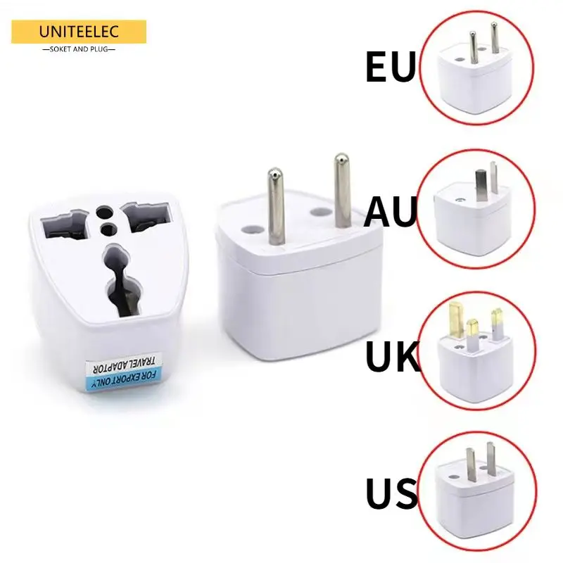 5Pcs/Lot Uniteelec Universal US UK AU To EU Plug USA To Euro Europe Travel Wall AC Power Charger Outlet Adapter Converter