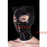 sexy design black women full face handmade latex hood open eye and nose holes fetish customize size anime cosplay