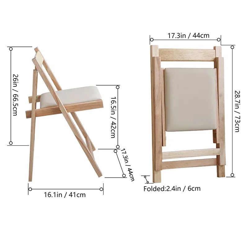 Folding Chair for Dining Table Convenient and Saving Space Suitable Event Party 268LB Weight Capacity Two Chairs
