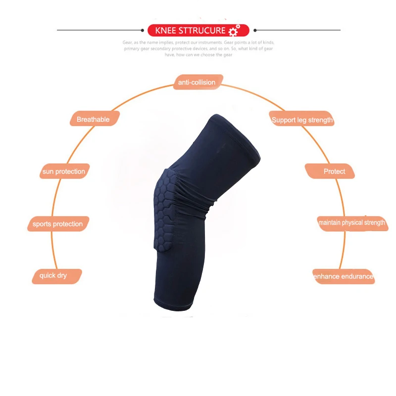 Sport Knee Men anti-collision Breathable Honeycomb Shin Guards Child Running Football Protectors Protect The Knee Soccer Socks