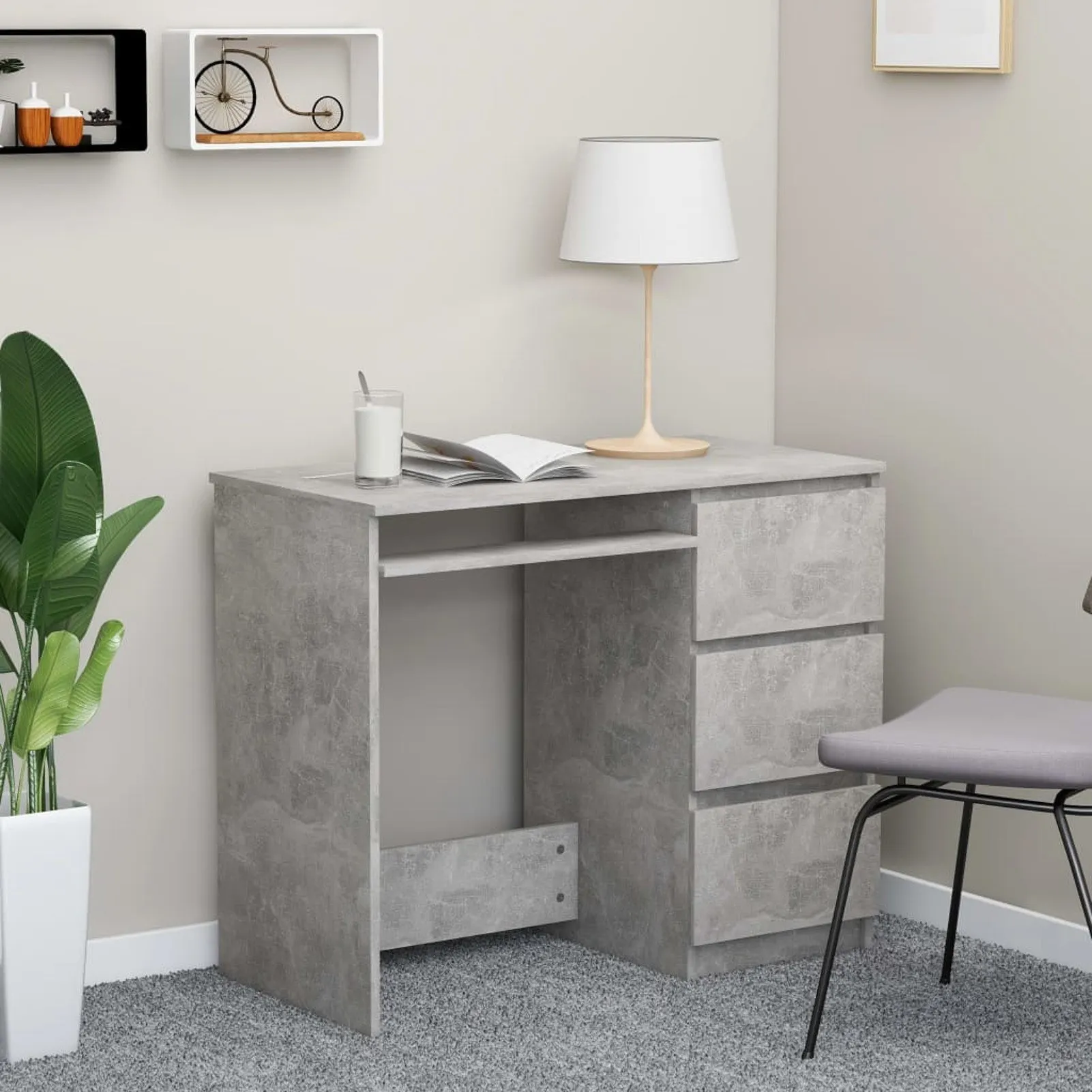 

Desk Concrete Gray 35.4"x17.7"x29.9" Chipboard