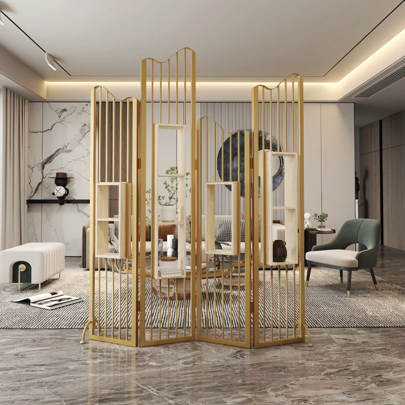 

luxury french fashion style stainless steel divider living room push-pull simple hollow out