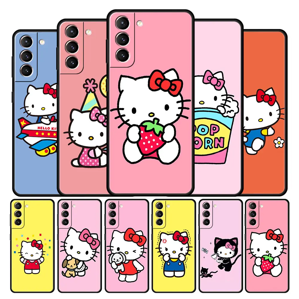 

Case Cover for Samsung Galaxy Note 10 20 8 9 10+ Ultra F12 F22 M30s M11 M22 5G Capa Cell Bag Official Hello Kitty Colors