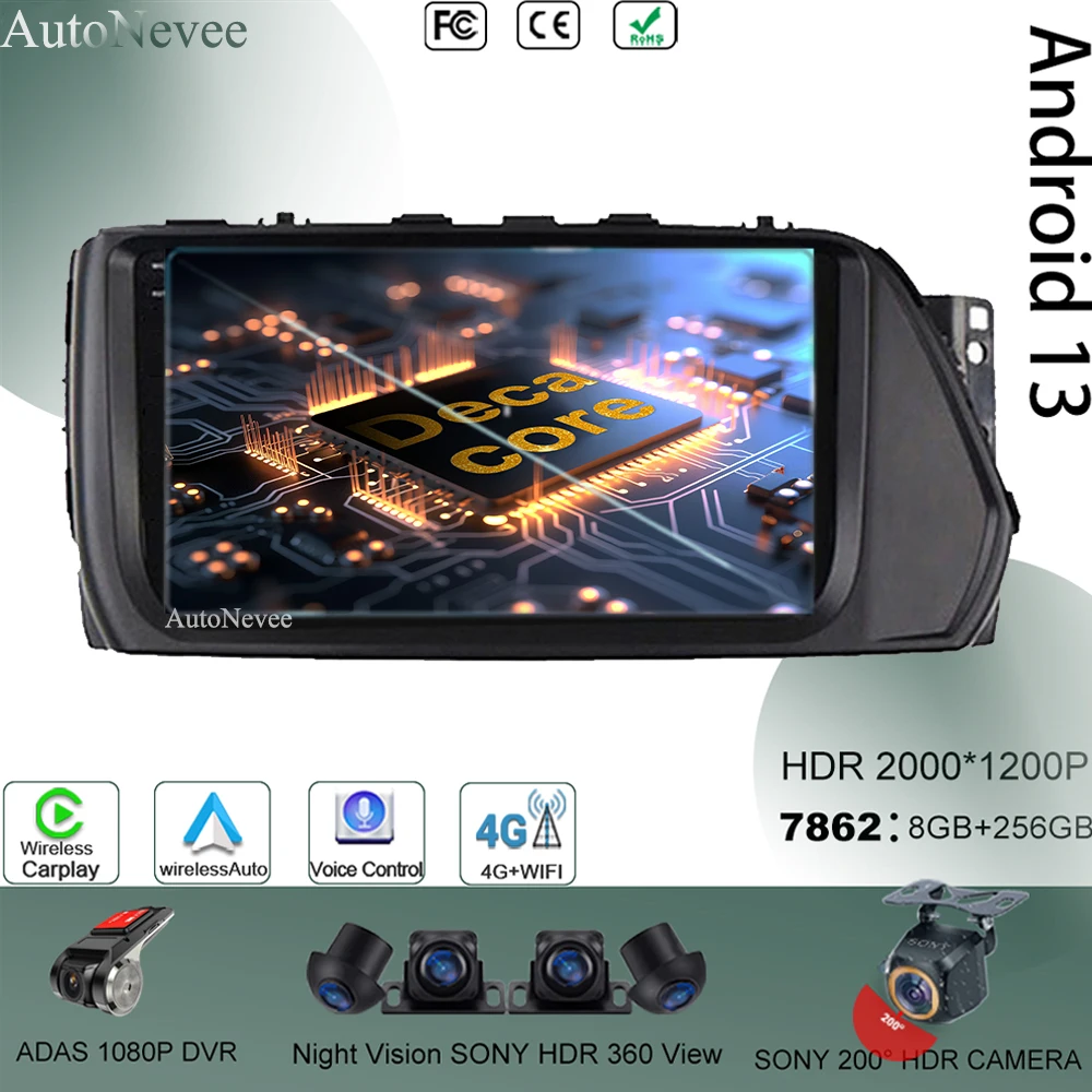 

Android 13 для Hyundai Accent Verna 2017-2019, навигация, сенсорный экран, стерео радио, видео, GPS, мультимедийный плеер No 2din QLED для автомобиля