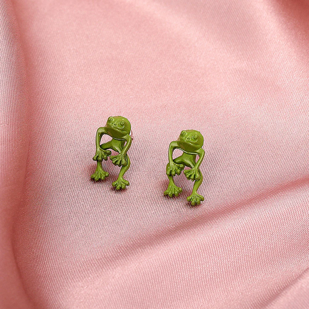 

Frog Ear Cuff Clip Earrings Trendy Girls Aesthetic Jewelry Stud Novelty Party Women Orrous Frogs Shaped Cartoon Charms