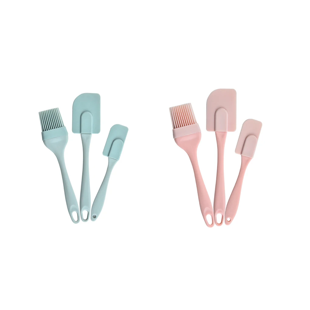 

Силиконовый скребок для выпечки, 3 шт./компл., ручная подвесная кухонная кисть для шоколадного крема, хлеба, кондитерские изделия, розовый цв...