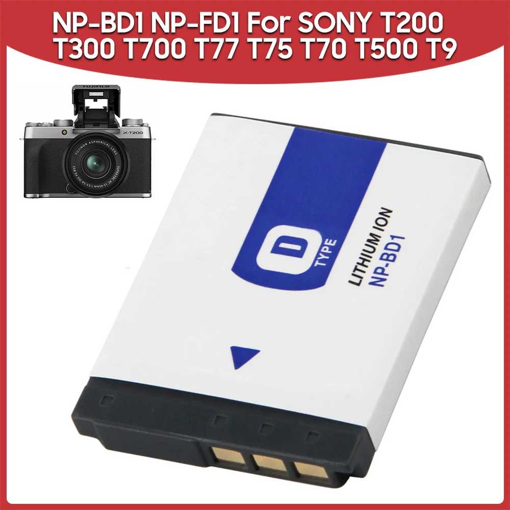 Сменная батарея для Sony DSC-TX1 T77 T2 T75 T70 T500 T200 T300 T700 T900 T90 NP-BD1 860 мАч, аккумуляторная батарея для телефона