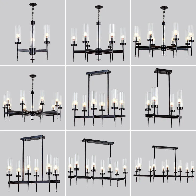 Американские современные светодиодные подвесные светильники для гостиной Lustre Gold Metal Glass Shades Lamp Chain Hanging Lighting Fixtures On.