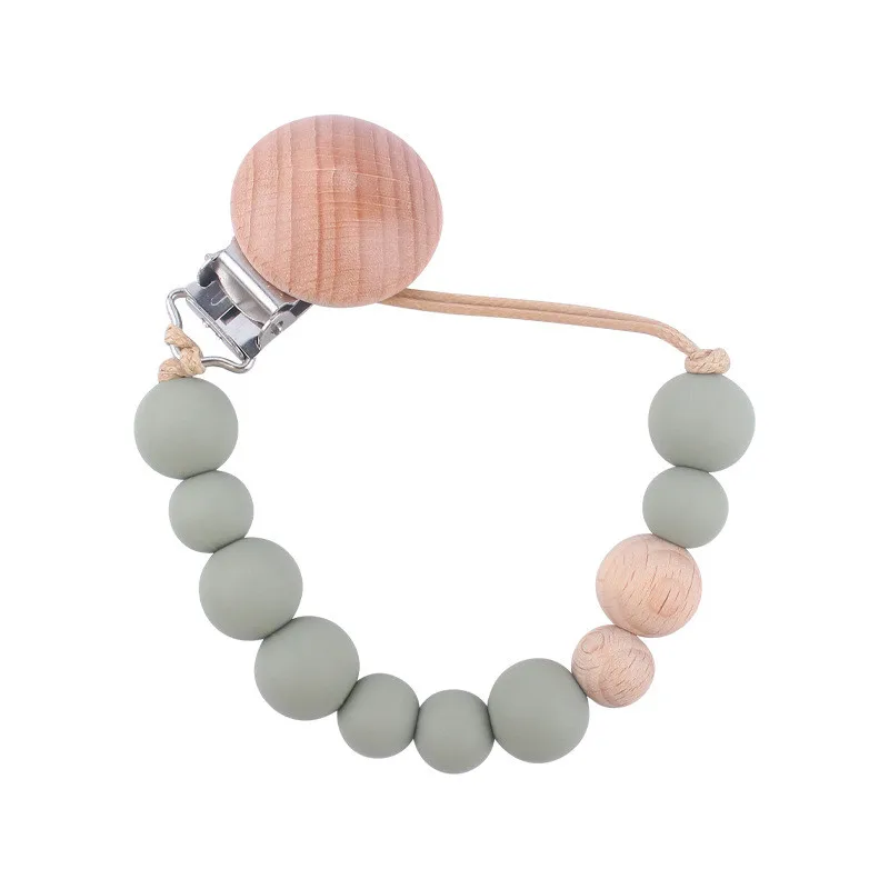

Baby Pacifier Clips Silicone Teething Beads Holder for Pacifier Soothie Clips Chian Silicone Teethers Toy Pendent for Pacifier
