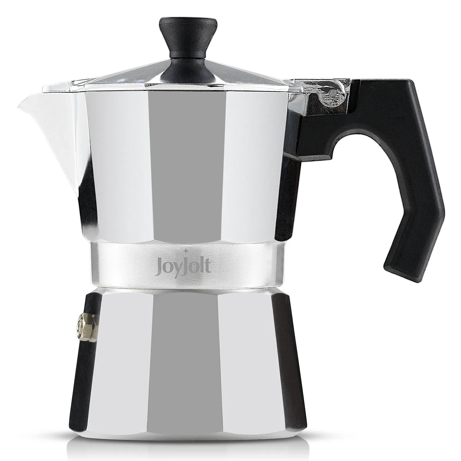 

Italian Moka Pot Stovetop Aluminum Espresso Maker [3 Cup]- Ombre Silver
