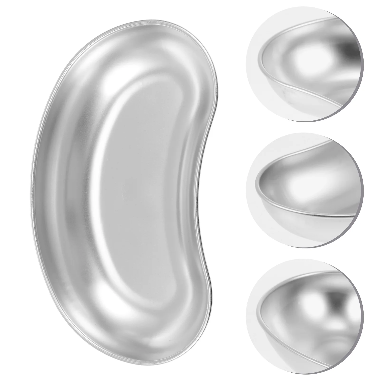 

Stainless Steel Waist Kidney Plate Medical Storage Make Holder Versatile Serving Tray Curved Jewelry Shape Disinfecting