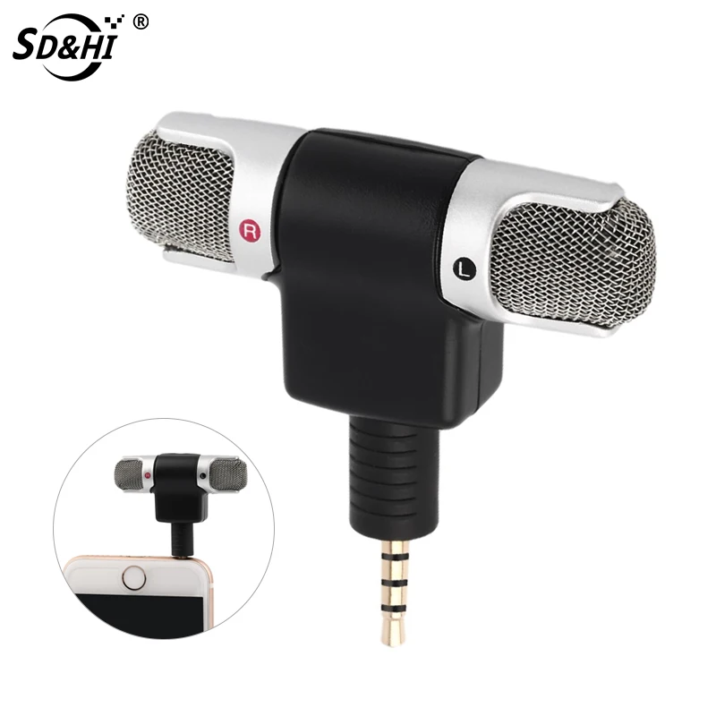 Hot Sale 1pc Mini 3.5mm Jack Microphone Stereo Mic For Recording Mobile Phone Studio Interview Microphone For Smartphone