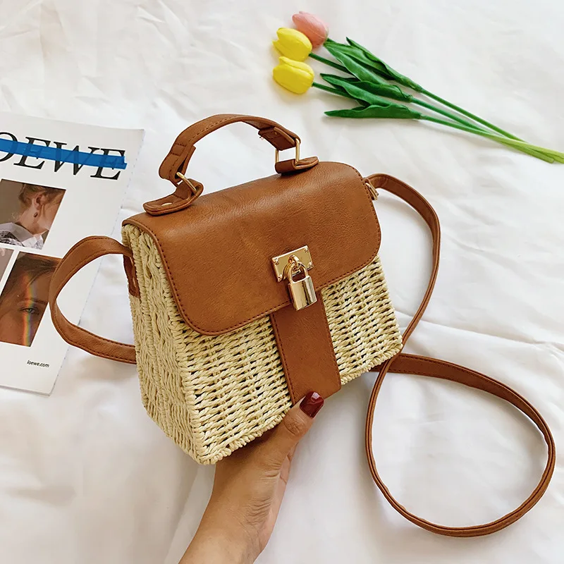 Summer Woven Bags for Women Straw Bag Boho Woven Rattan Bag Purses and Handbags Bohemian Travel Beach Shoulder Crossbody Bags