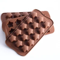 15 holes 3d five pointed stars silicone mold cake decorating tools chocolate cookies fondant mould kitchen baking tools