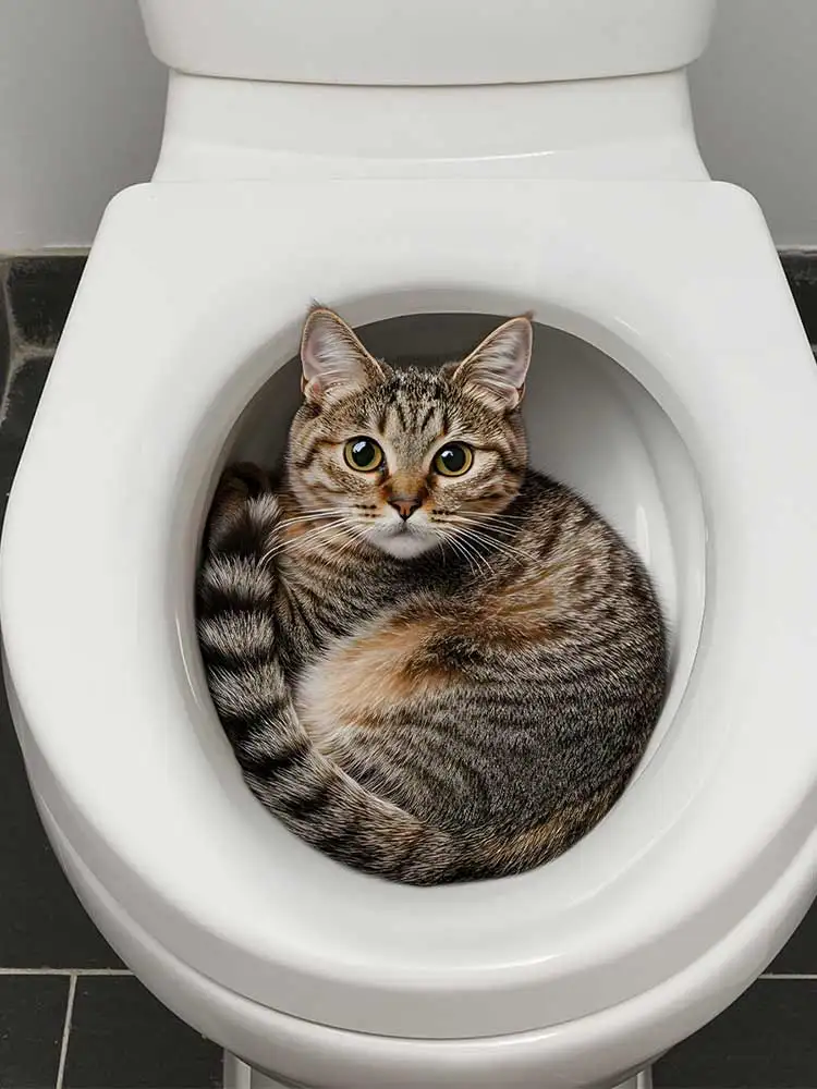 

Наклейка на унитаз с котом из ПВХ