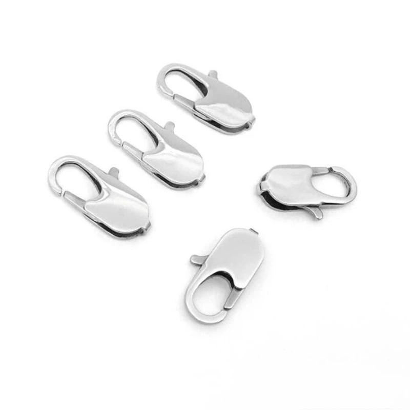 

5pcs 9 11 13 15 18mm Stainless Steel Spring Lobster Clasps Hooks Claw Jewelry Making Findings Necklace Bracelet Buckle