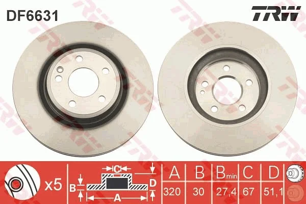 

DF6631 for brake disc ON X117 1519 W176 C117 W176