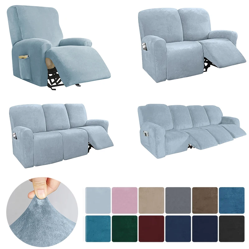 

Бархатный Чехол для дивана с откидывающейся спинкой, Нескользящие накидки на кресла для гостиной, расслабляющие кресла, чехол для 1/2/3/4 сиде...