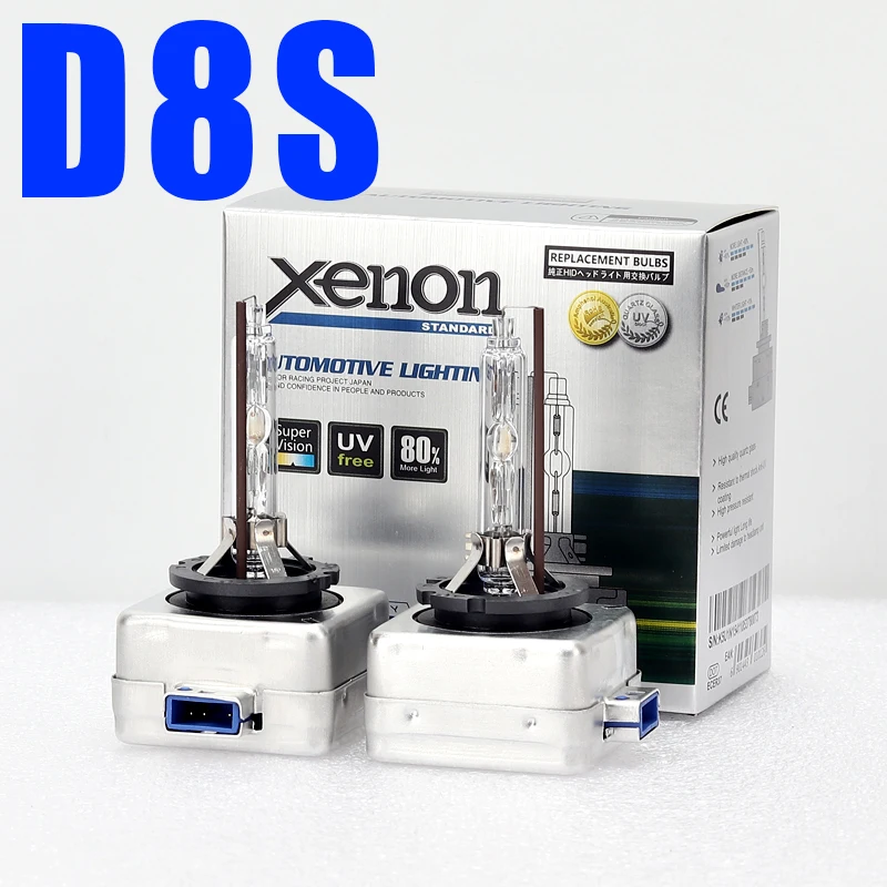 2 шт., автомобильные ксеноновые лампы D8S, 12 В, 25 Вт, 6000K, 8000K, 4300k