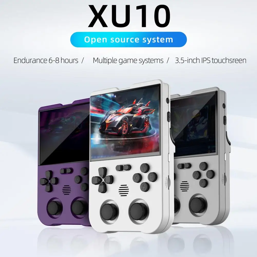 

Портативная игровая консоль XU10 в стиле ретро, экран 3,5 дюйма, перезаряжаемая батарея 3000 мАч, ручная система видеоигр