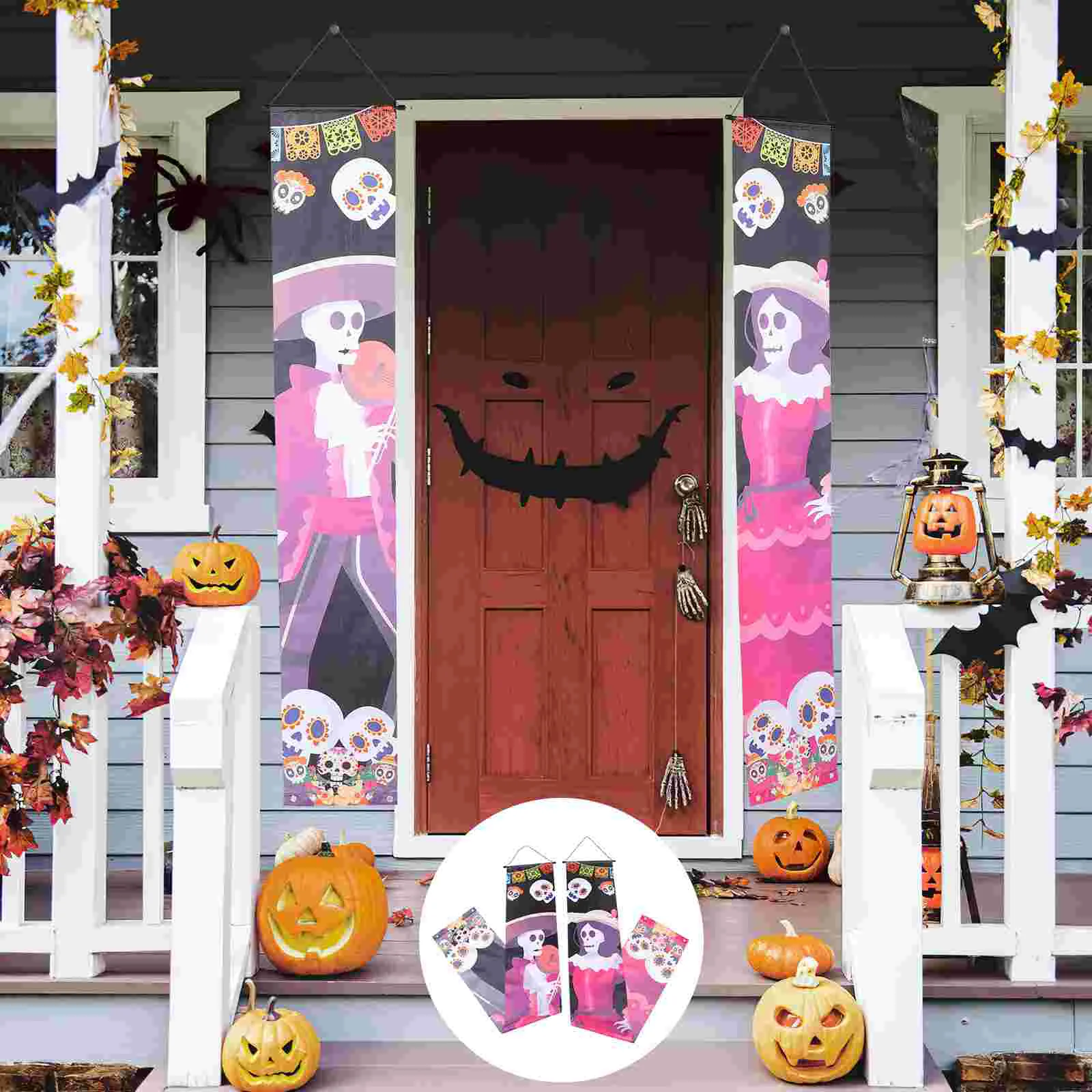 

Banner Door Day The Deadporch Sign Decor Fiesta Mexican Couplet Hanging Front Couplets Decorations Dia De Los Muertos Curtain