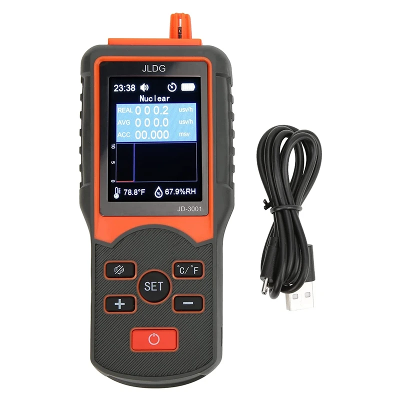 

JD‑3001 Nuclear Radiation Detector Geiger Counter Contamination Monitor Dosimeter Electromagnetic Radiation Detector
