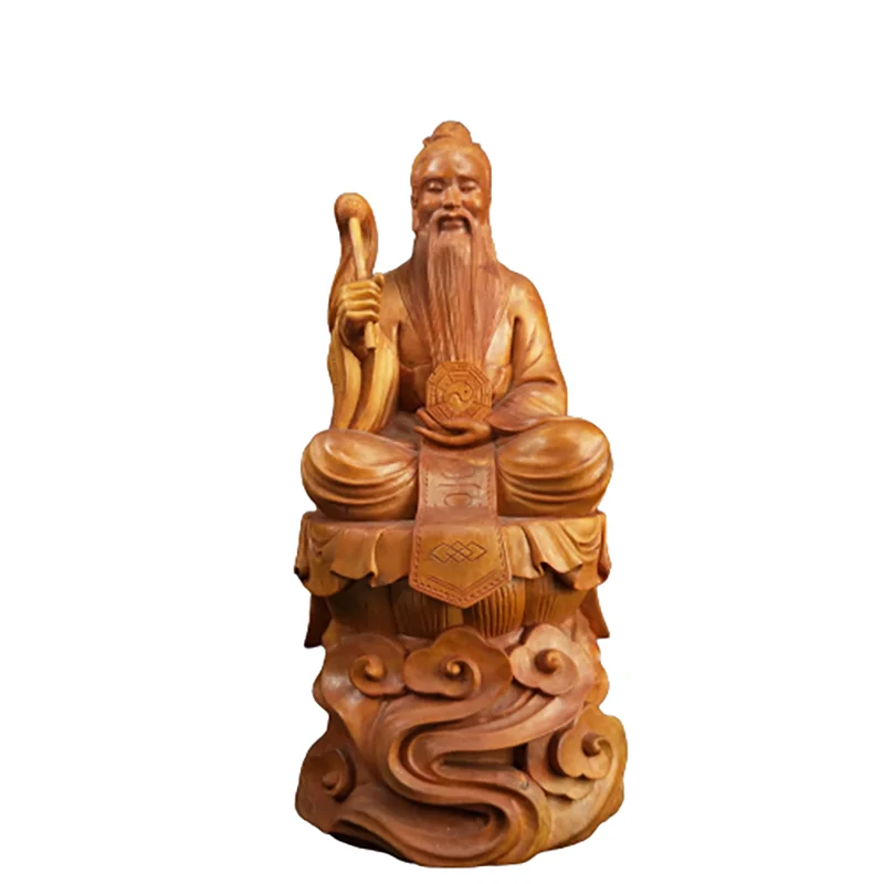 

Lao Zi Taoism Wood Carving, Feng Shui Office Decoration