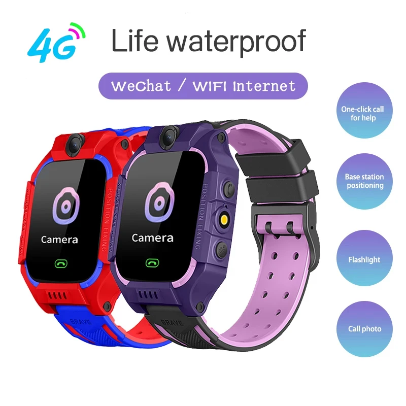 

Умные часы 4G для детей, телефон для девочек и мальчиков с Gps-локатором, шагомером, фитнес-трекером, сенсорной камерой, будильником, камерой и ...