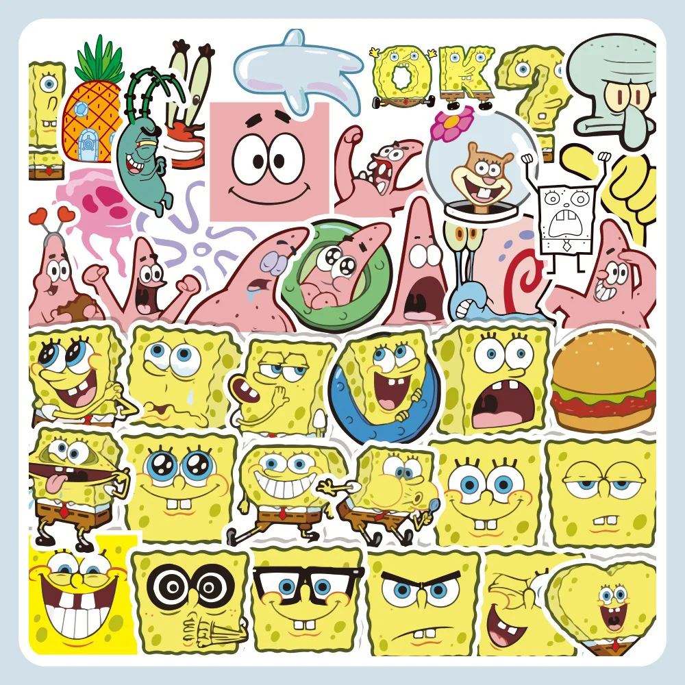 

40 SpongeBob Stickers Cartoon Cute Pie Big Star Octopus Car Phone Case Notebook Suitcase Decoration Can Love Kawaii Stickers