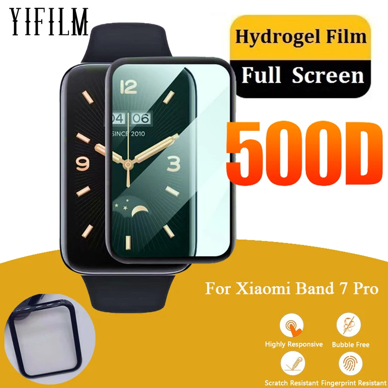 

2pcs Full Coverage Screen Protector For Xiaomi Band 7 Pro 3D Curved Plating Soft PMMA Protective Film Not Glass For MI Band7 Pro