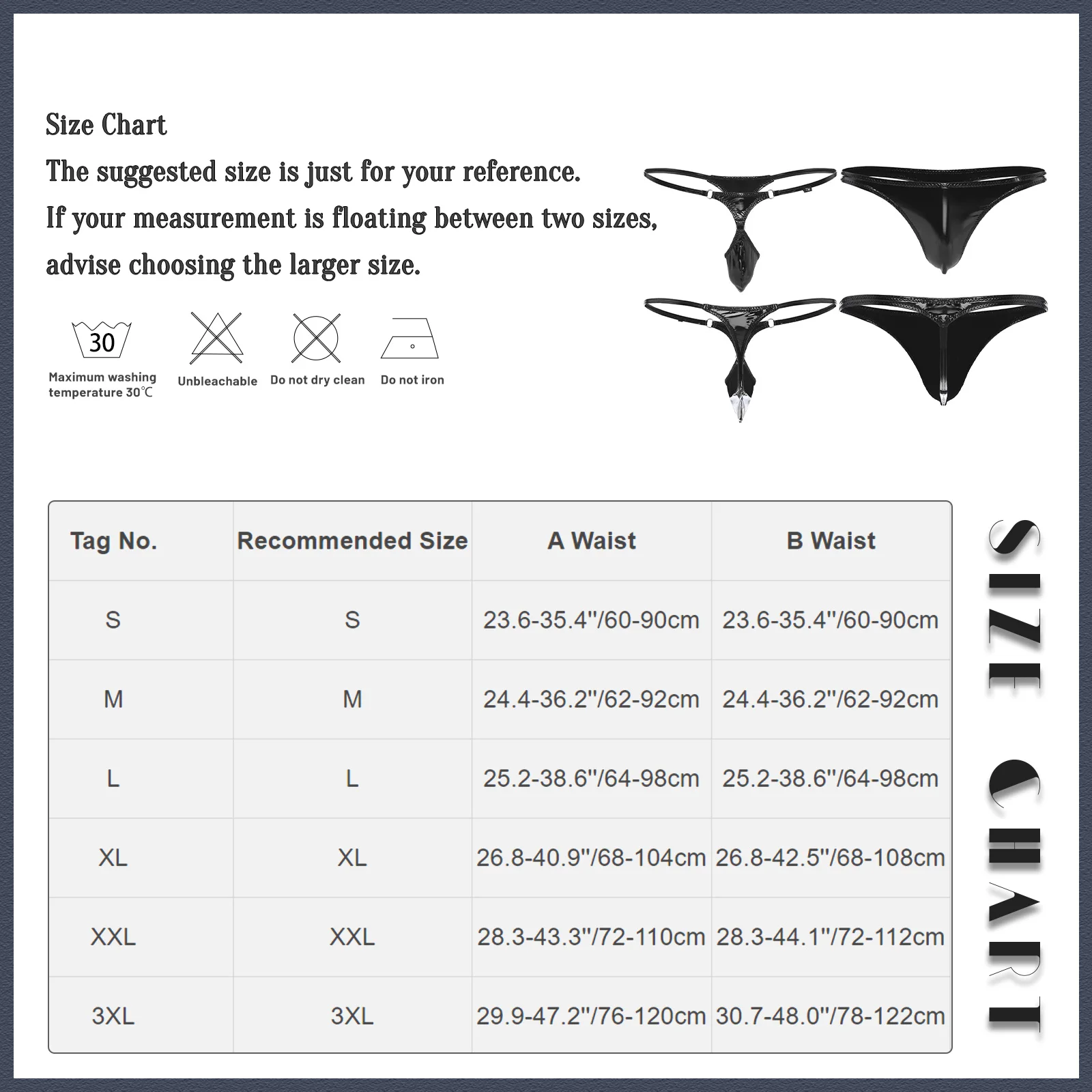 Мужские Трусы-стринги из лакированной кожи с Т-образным вырезом
