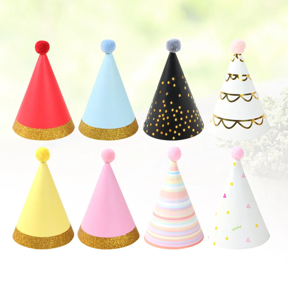 8 шт. шарик для волос остроконечная шляпа на день рождения милая праздничная с