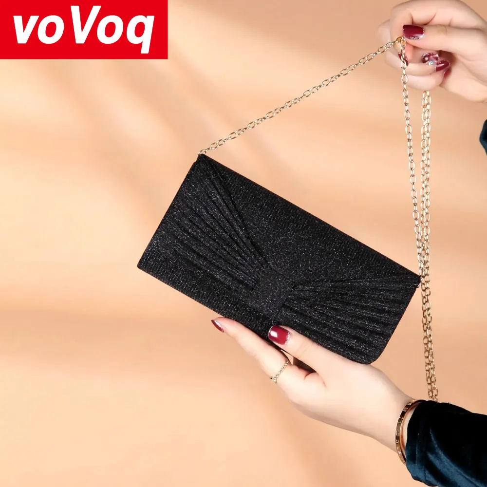 

Новая плиссированная мини-сумка, блестящая сумка через плечо с цепочкой для ужина, модное женское вечернее платье цвета серебра шампанского, женская сумка через плечо