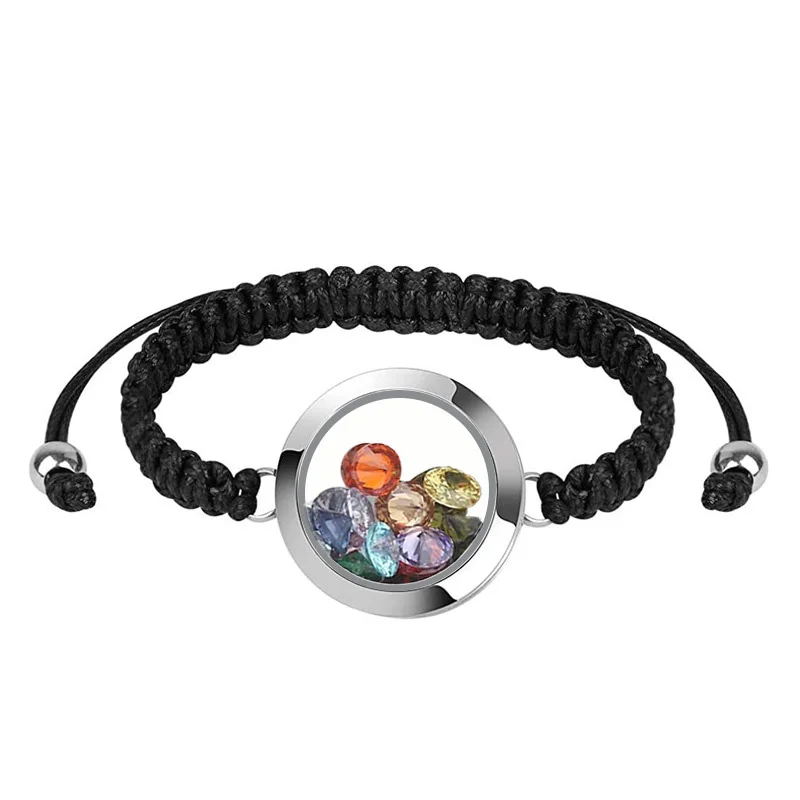 

DIY Stainless Steel Braided Rope Bracelet Can Open The Wishing Luck Bottle Glass Photo Box Commemorative Urn Lovers Bracelets