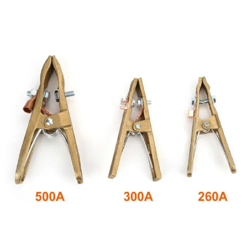 

1 Pcs 260A 300A 500A Ground Clamp Brass Clamp For Welding Cable Holder Full Copper Welding Equipment Accessories