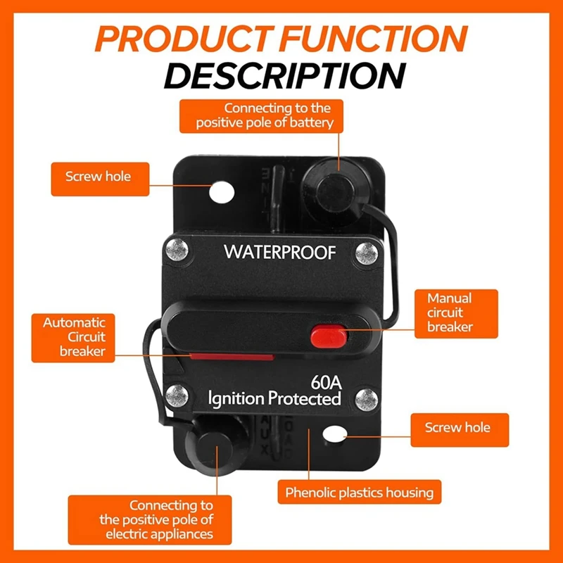 Автоматический выключатель 50 А с ручным сбросом лодочный троллинговый двигатель
