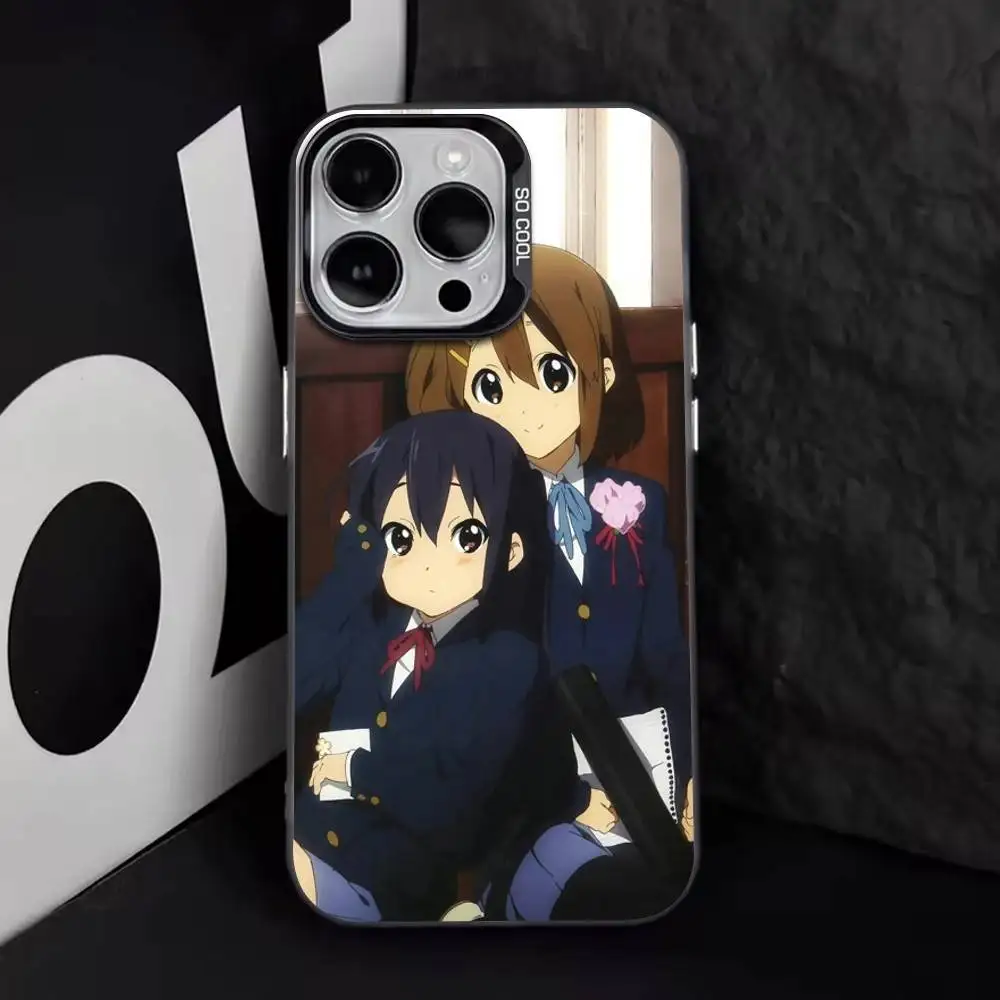 Фото Чехол для телефона K-On! Hirasawa-Akiyama - Tainaka-Kotobuki для iPhone 17, 16, 15, 14, 13, 12, 11 Plus, Pro Max, XS, красочный, серебристо-черный №4