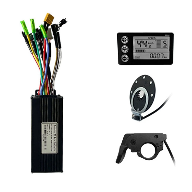 

36V 48V 750W 1000W Three-Mode 12 Tubes Brushless 30A Controller Throttle Brake Kit With LED S866 Display E-Bike Parts