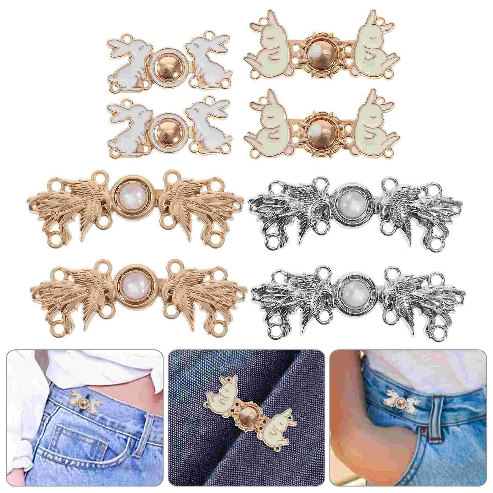 

8 Pcs Waist Buckle Extender Skinny Jeans Jean Waist Buttons Pants Buttons Jean Button