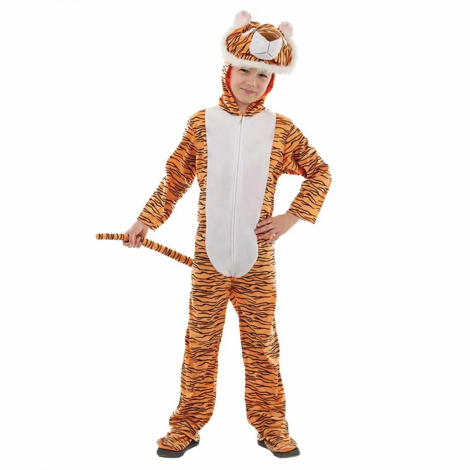 

Kids Tiger Costume Halloween Boy Animal Cosplay Jumpsuit Girls