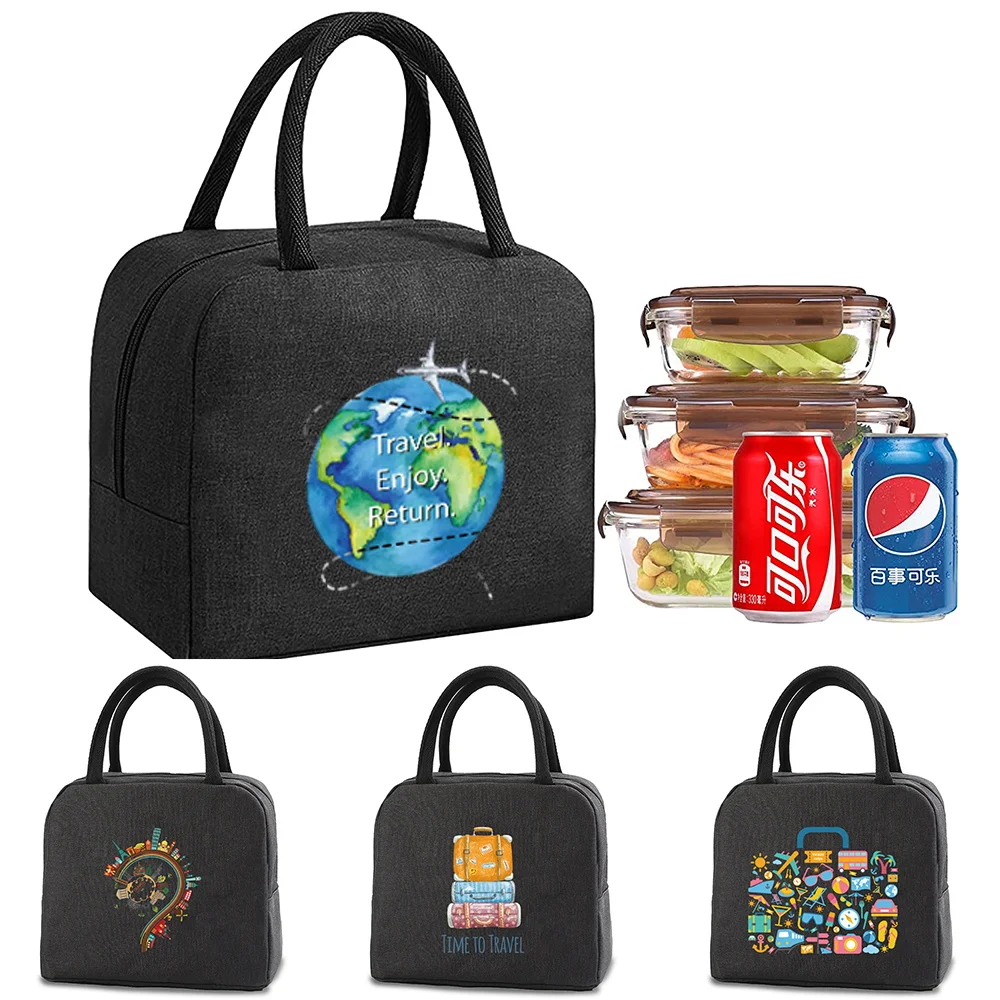 

Lunch Bag Cooler Tote Portable Insulated Box Canvas Thermal Cold Food Container School Picnic Men women Kids Travel Dinner Box