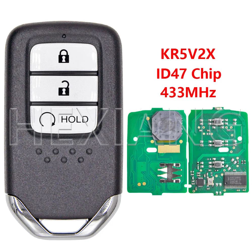 

Чип HE KR5V2X ID47 433 МГц, Бесконтактный Автомобильный Дистанционный ключ для Honda City Civic Odyssey, четкость CRV Venzel EX-L Jazz Pilot XRV URV