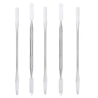 5pcs stainless steel makeup spatulas manicure tool stirring rod mixing rod for