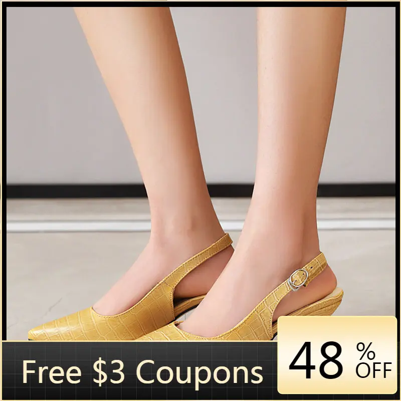 

Босоножки женские летние с острым носком, мюли с ремешком на пятке, вечерние тные Туфли на каблуке, размеры до 47, лето