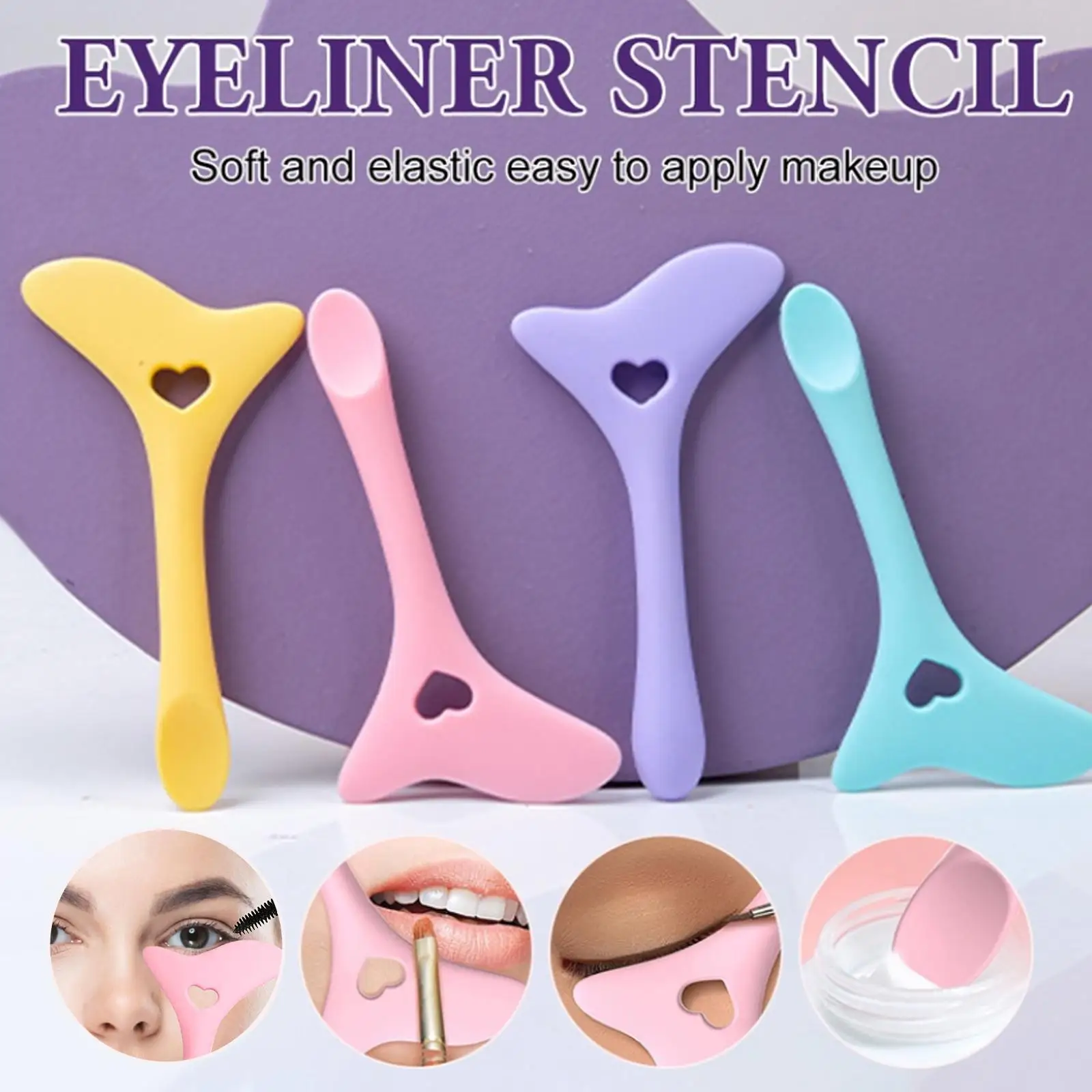 

Силиконовая подводка для глаз, полезный инструмент для макияжа, трафареты, маска для макияжа, многоразовый крем для лица, вспомогательный инструмент для рисования, Marscara I5W2